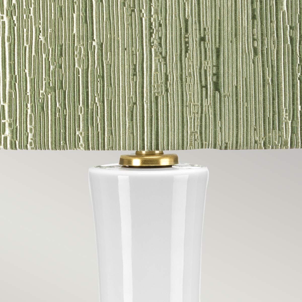 Milo White Ceramic Table Lamp with Green Shade