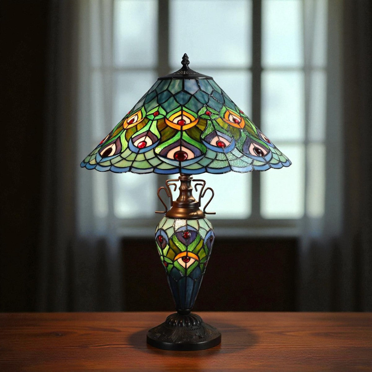 Oldbury Double Tiffany Table Lamp