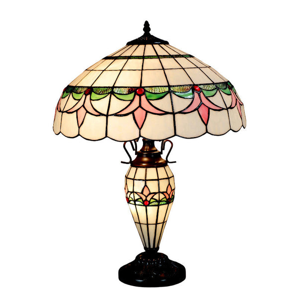 Minster Purley Double Cream Tiffany Table Lamp
