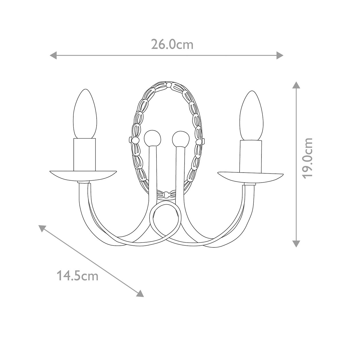 Elstead Minster Black 2 Light Wall Light