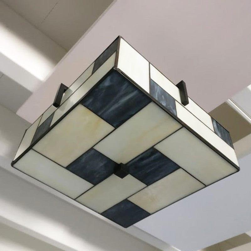Manchester Semi-Flush Tiffany Ceiling Light-WAREHOUSE-40-250226