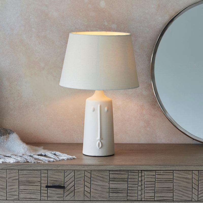 Mr White Ceramic Table Lamp with Ivory Shade living room ideas