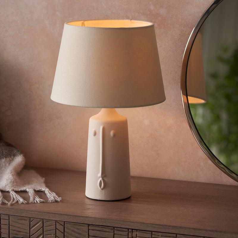Mr White Ceramic Table Lamp with Ivory Shade living room new idea