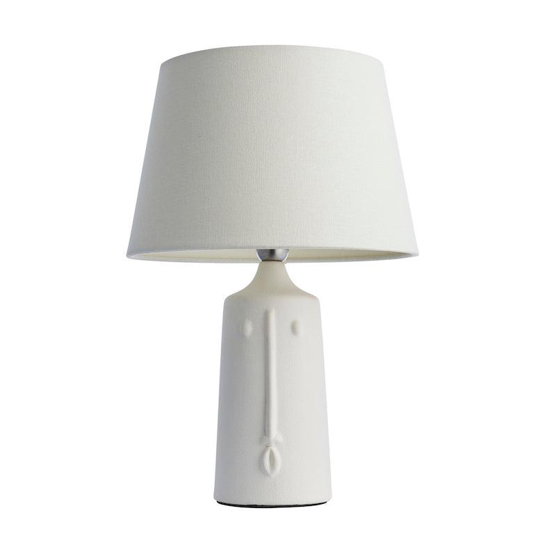 Mr White Ceramic Table Lamp with Ivory Shade unlit