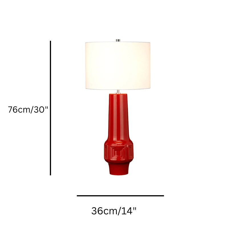 Muswell Red Ceramic Table Lamp size guide
