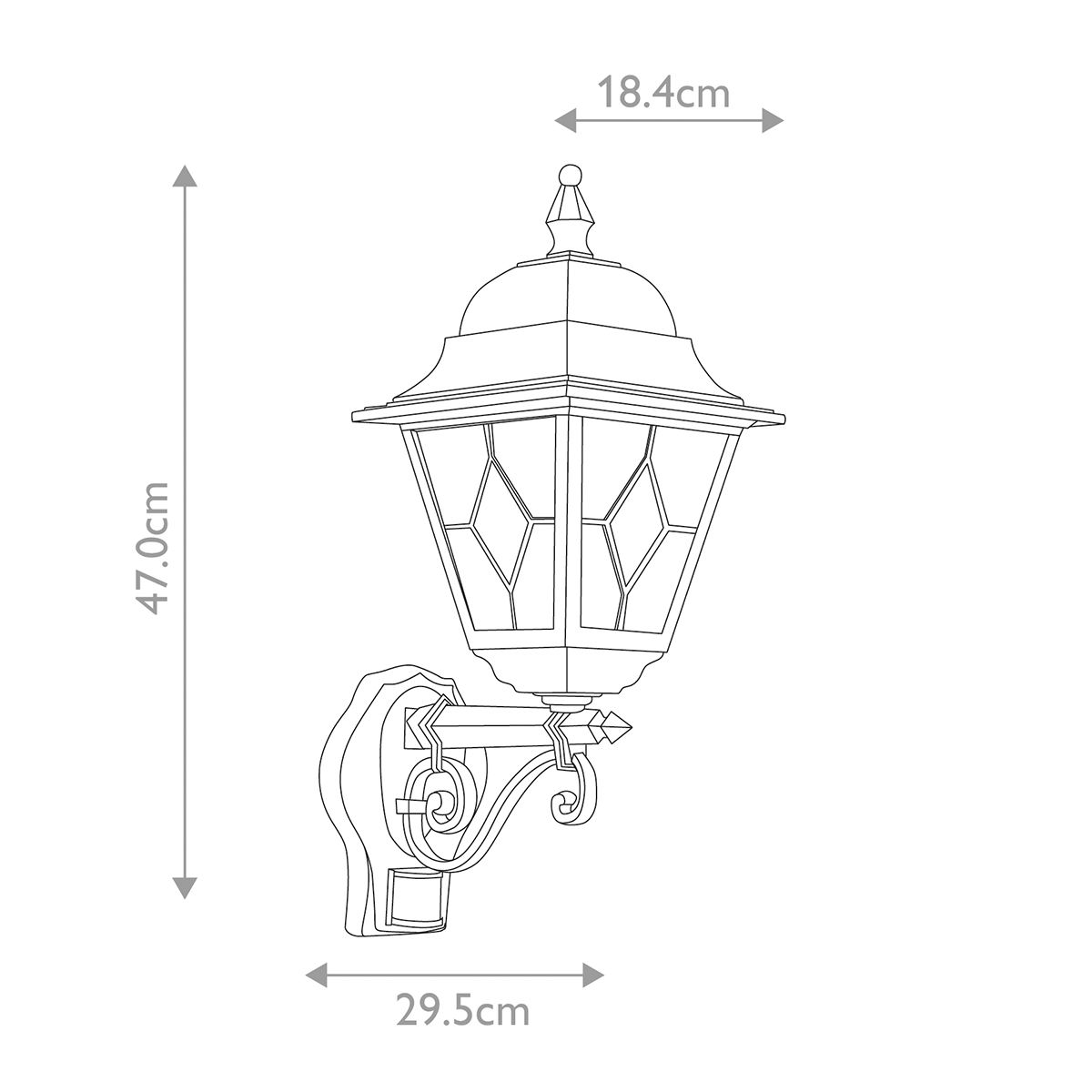 Elstead Norfolk Black Outdoor PIR Wall Light