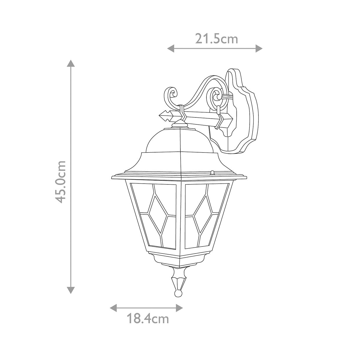 Elstead Norfolk Black Outdoor Downlighter Wall Light