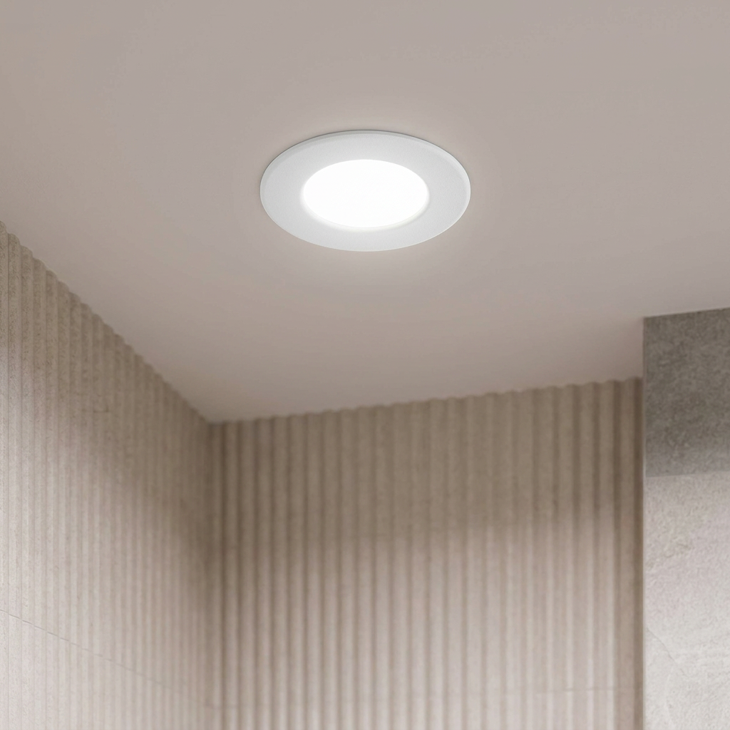 Eglo Fueva 5 White LED Cool White Recessed Light - 8.6cm by Eglo Lighting — suits kitchens, living rooms & bedrooms