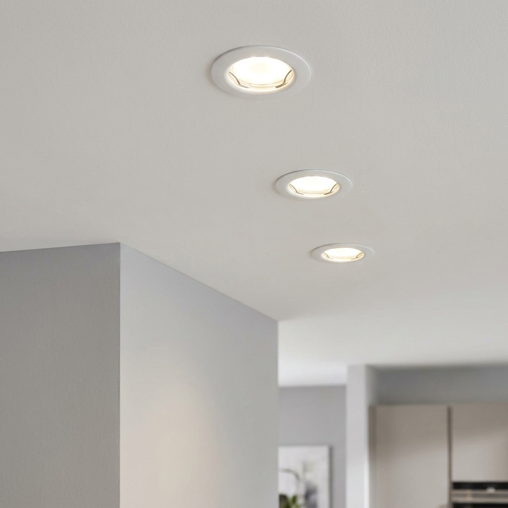 Eglo Peneto Set of 3 White Recessed Downlights 7.8cm by Eglo Lighting — suits kitchens, living rooms & bedrooms