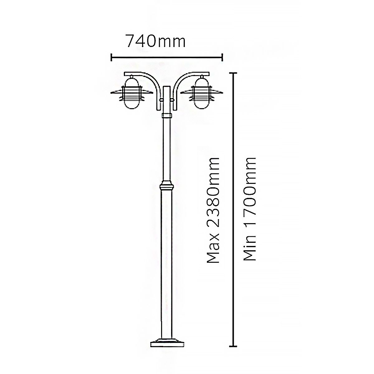 Elstead Oslo Black Outdoor Lamp Post Light