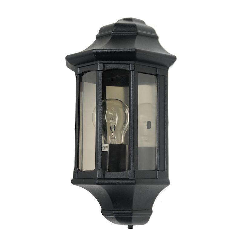 Elstead Newbury Black Outdoor Half Wall Light-warehouse-clearance-140826