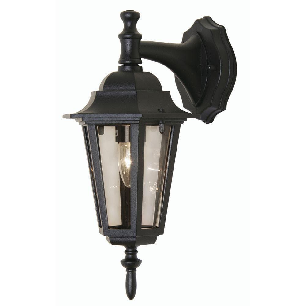Oaks Haxby Black Outdoor Downlighter Wall Light-warehouse-clearance-020426