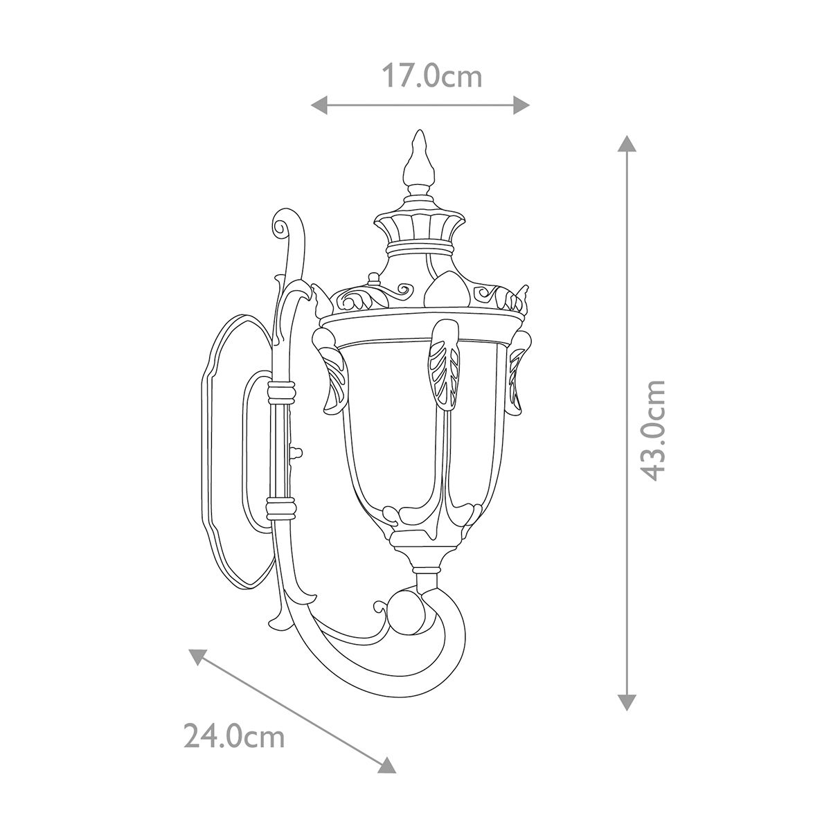 Philadelphia Old Bronze Small Outdoor Uplighter Wall Light