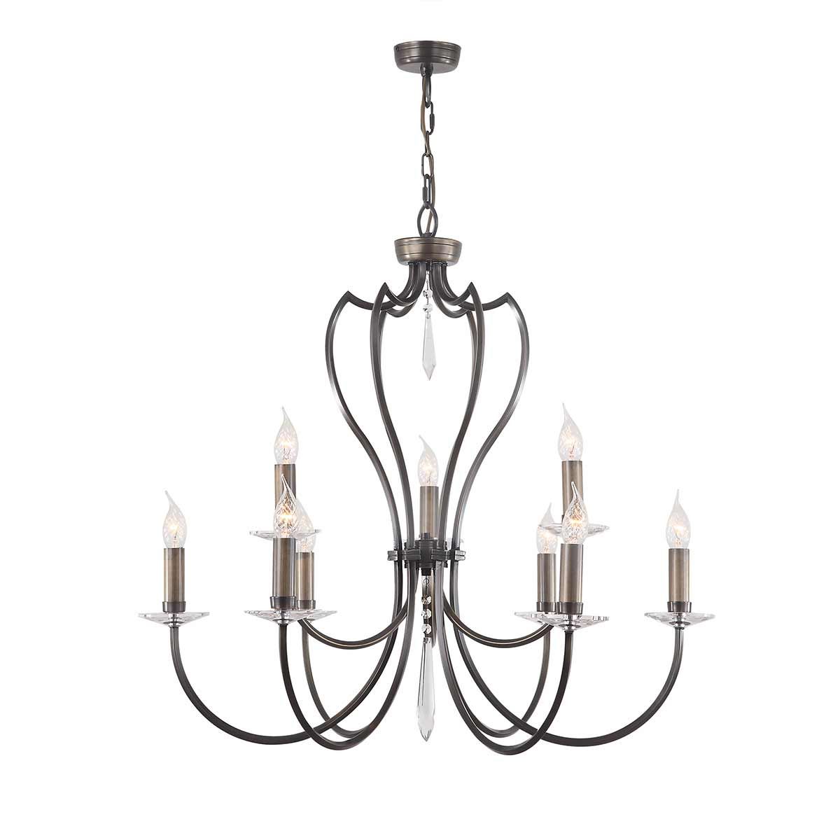 Elstead Pimlico Dark Bronze 9 Light Chandelier