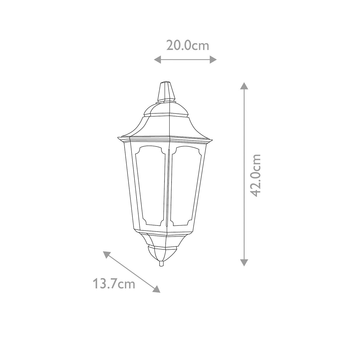 Elstead Parish Black Outdoor Half Wall Light — close-up detail