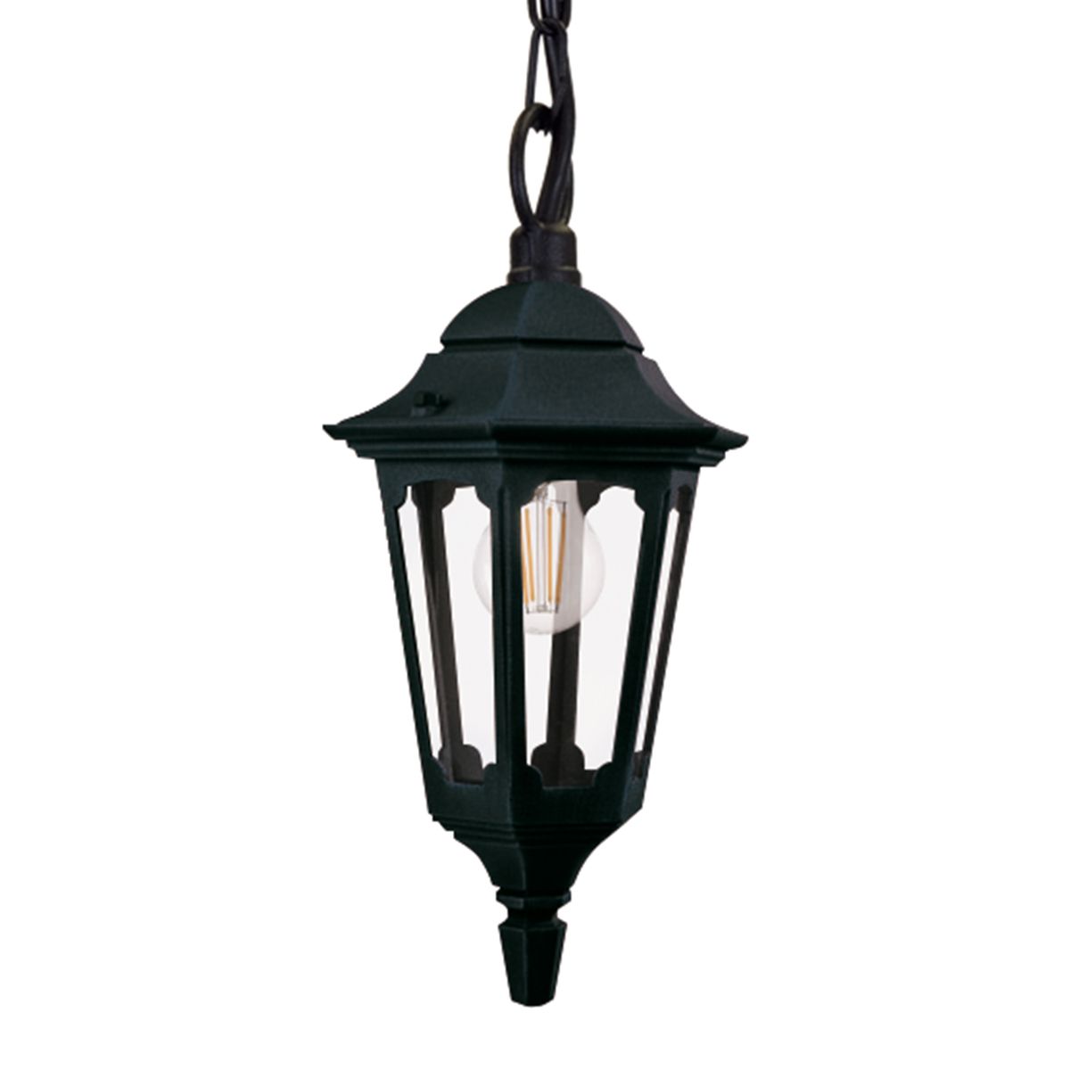 Parish Black Outdoor Chain Lantern by Elstead Lighting PR9-BLACK