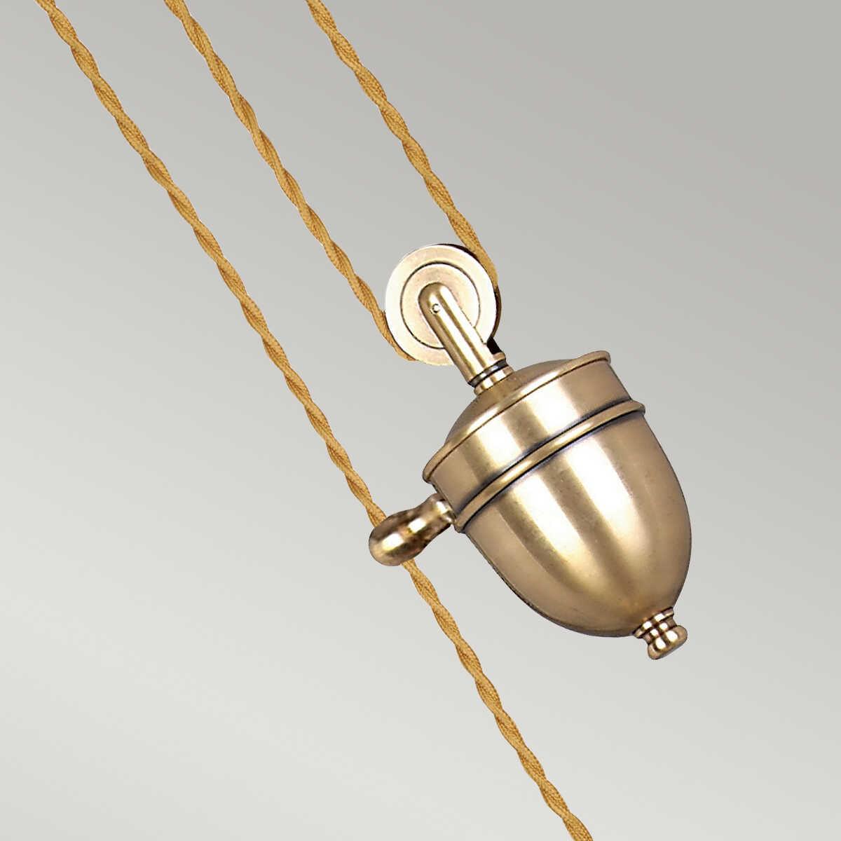 Elstead Provence Aged Brass 1 Light Rise & Fall Ceiling Pendant-OPEN-BOX-50-260626