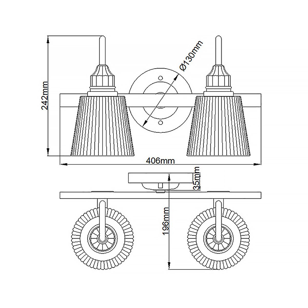 Addison Double Polished Chrome Bathroom Wall Light