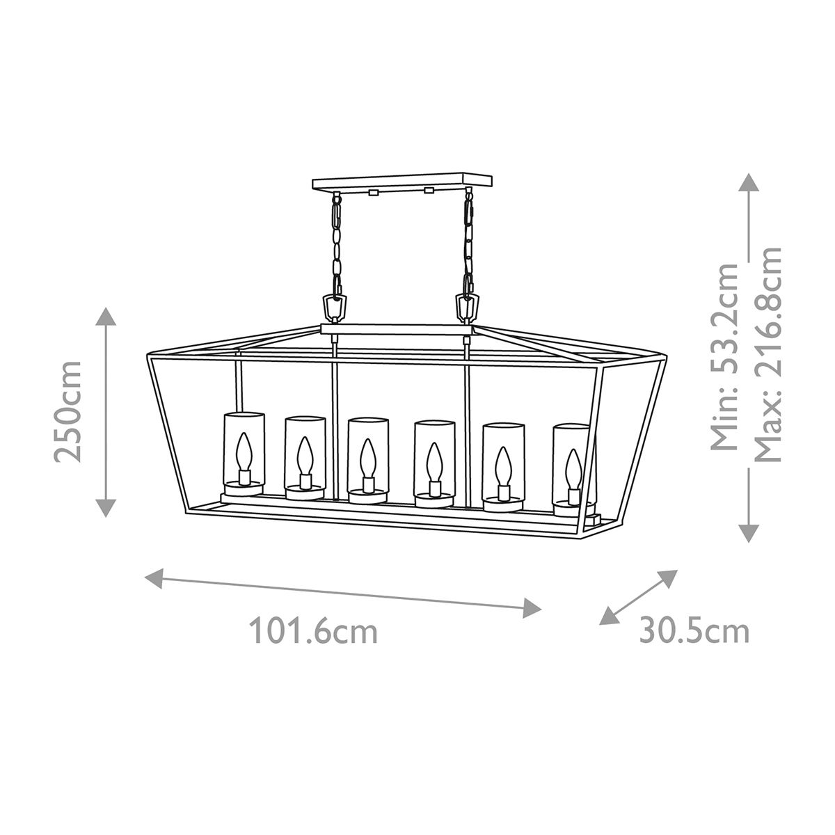 Alford Place 6 Light Outdoor Linear Pendant