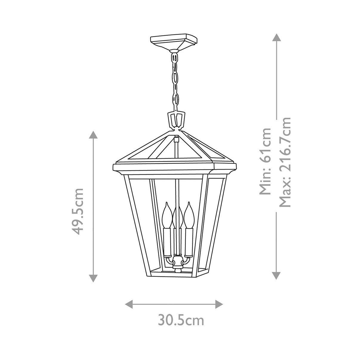 Alford Place 3 Light Large Chain Lantern