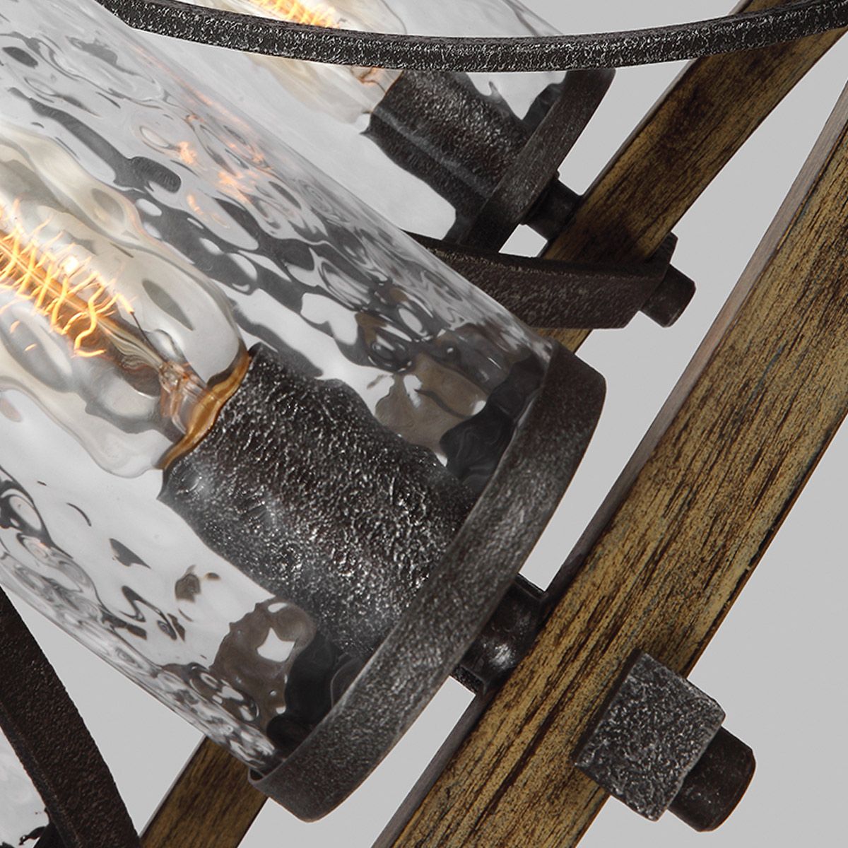 Angelo 5 Light Metal and Wood Chandelier