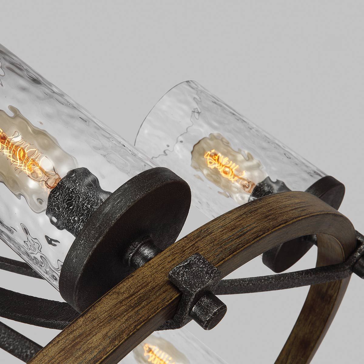 Angelo 6 Light Metal and Wood Chandelier