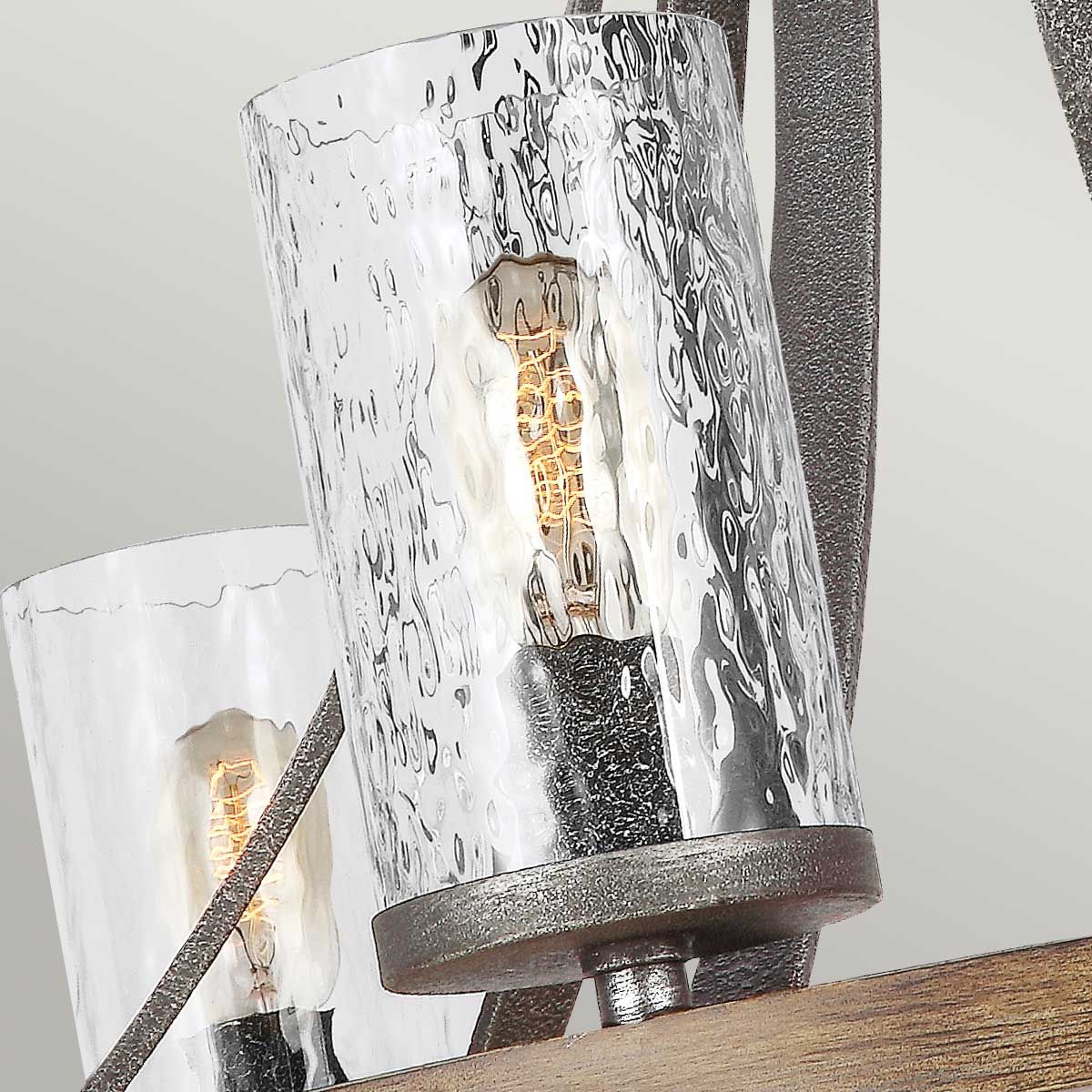 Angelo 6 Light Metal and Wood Chandelier