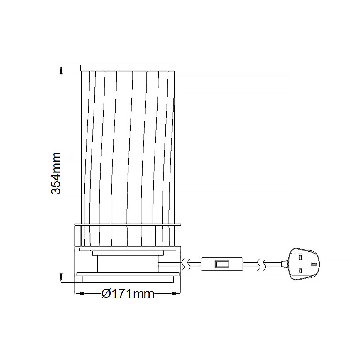 Arno Smoked Glass Table Lamp with Brass Finish