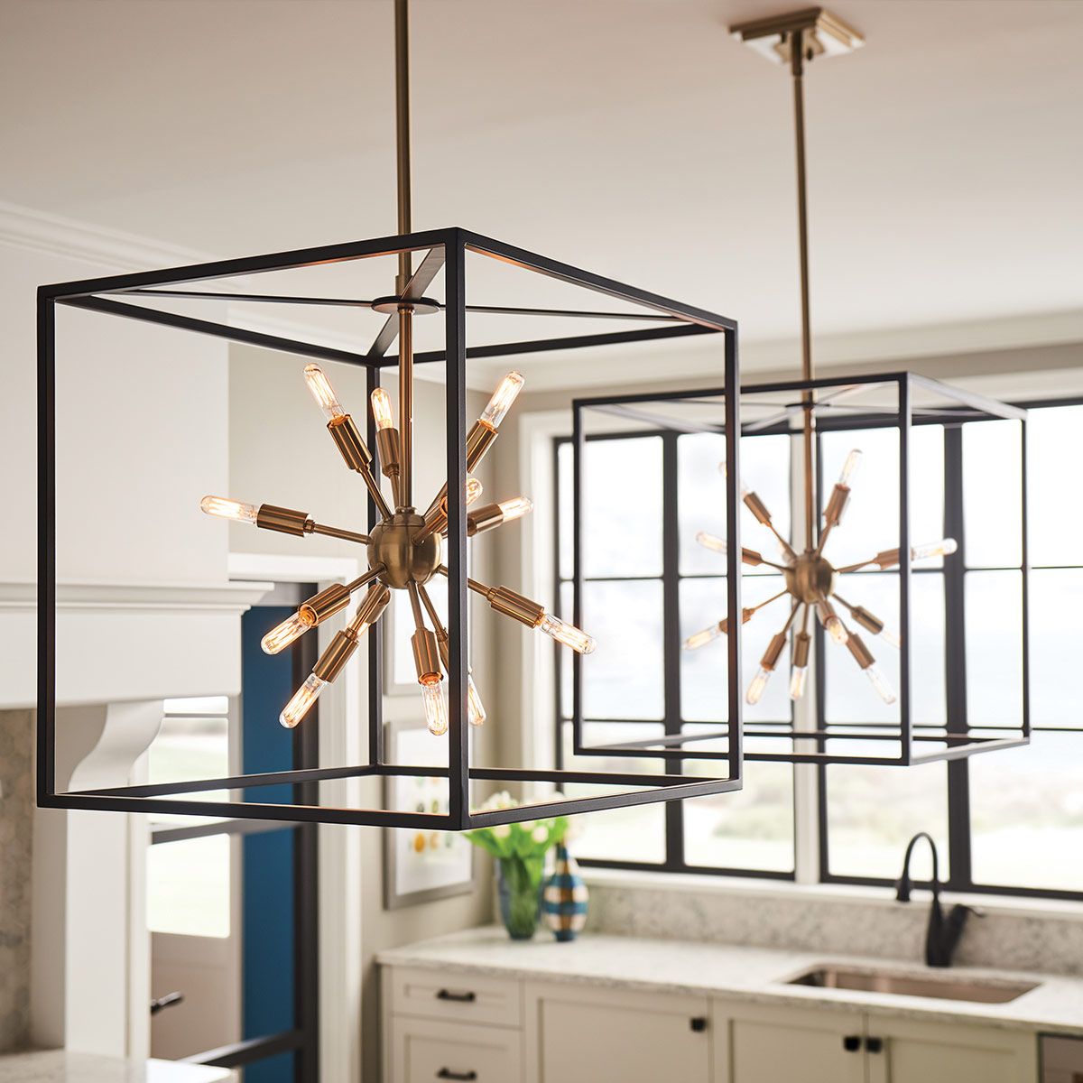 Aros 12 Light Brass Ceiling Pendant Light