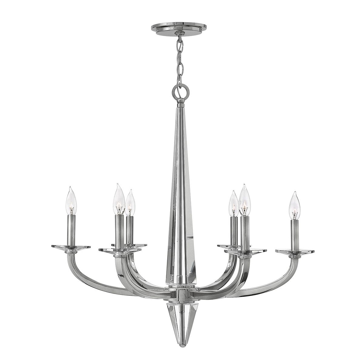 Ascher 6 Light Polished Nickel Chandelier By Quintiesse Lighting QN-ASCHER6