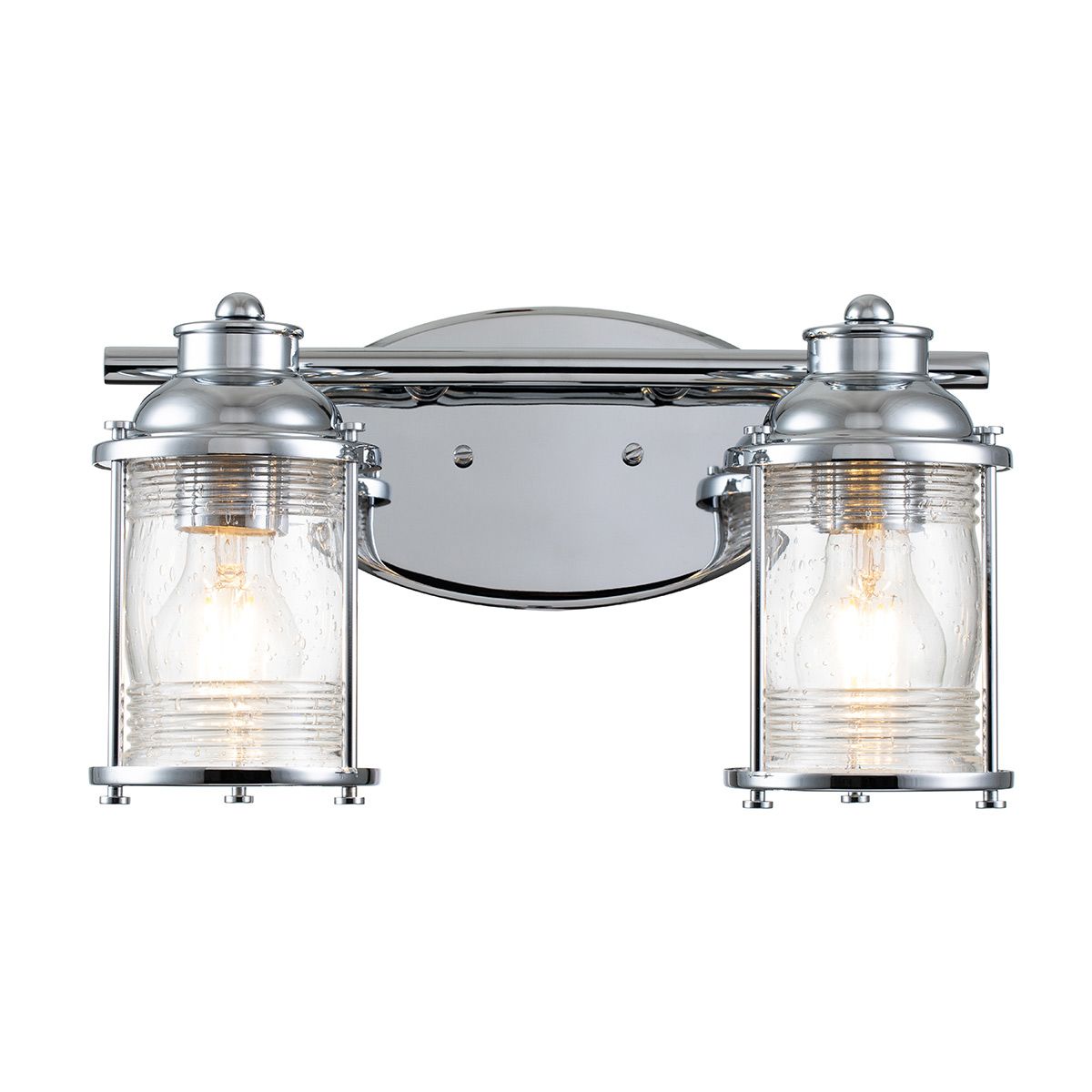 Ashland Bay Double Polished Chrome Bathroom Wall Light QN-ASHLANDBAY2-PC-BATH by Kichler
