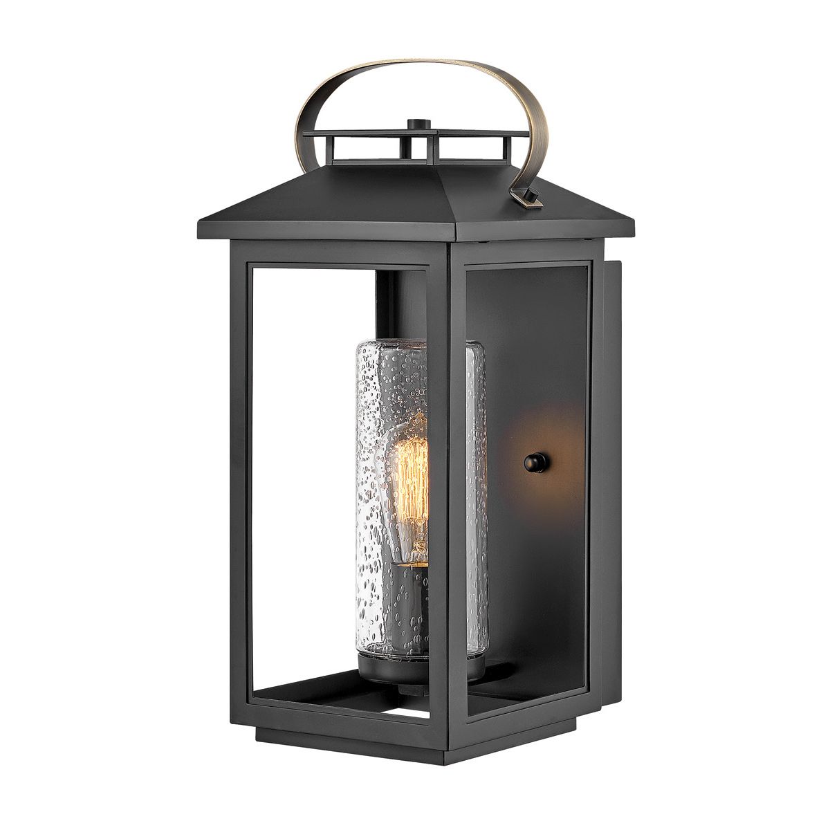 Atwater 1 Light Medium Black Outdoor Wall Lantern QN-ATWATER-M-BK by Hinkley