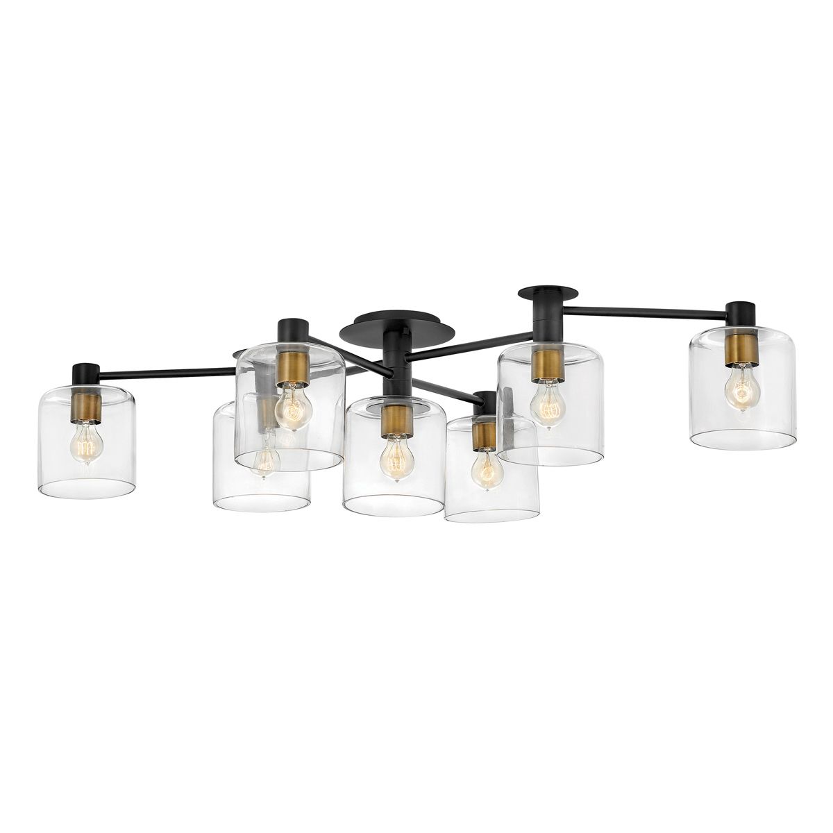 Axel 7 Light Black Semi-flush Ceiling Light QN-AXEL7-BK by Hinkley