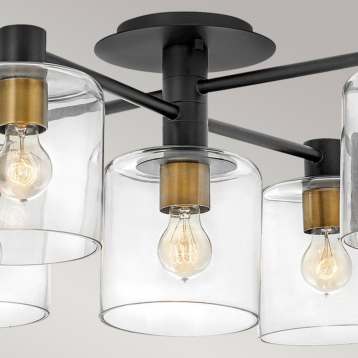 Axel 7 Light Black Semi-flush Ceiling Light