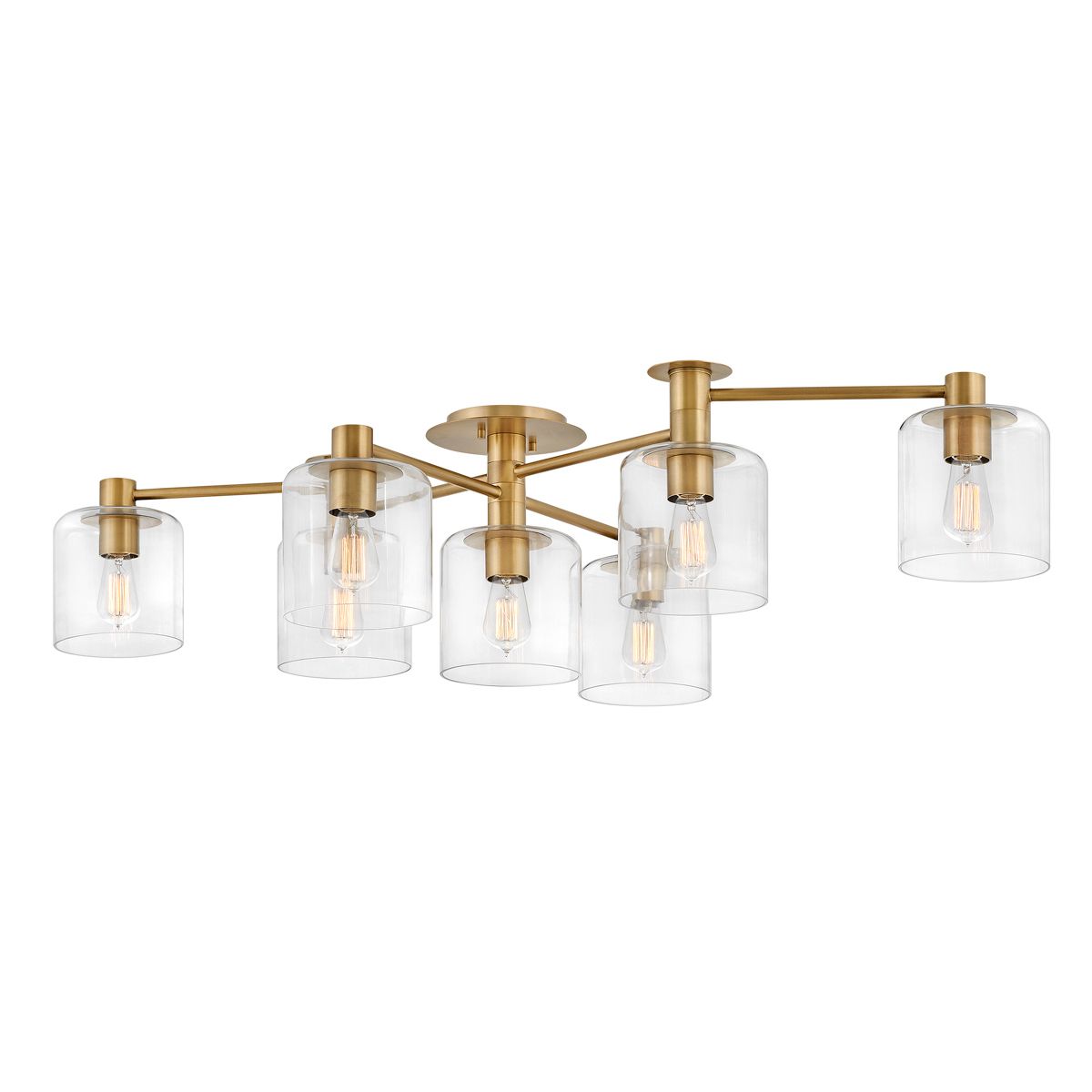 Axel 7 Light Brass Semi-flush Ceiling Light QN-AXEL7-HB by Hinkley