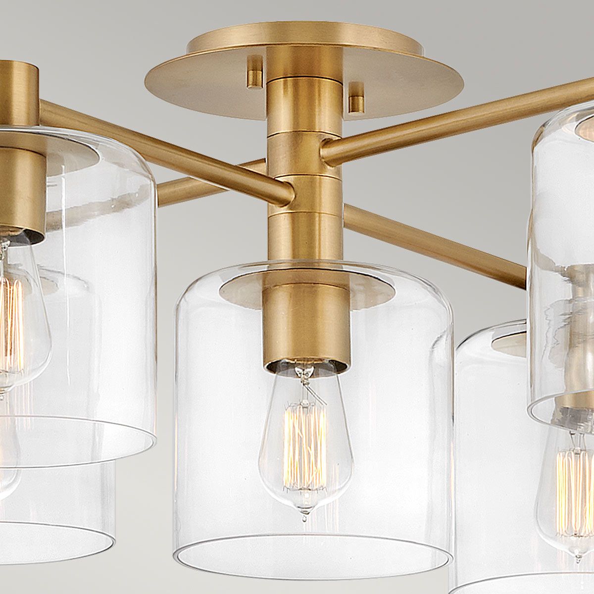 Axel 7 Light Brass Semi-flush Ceiling Light