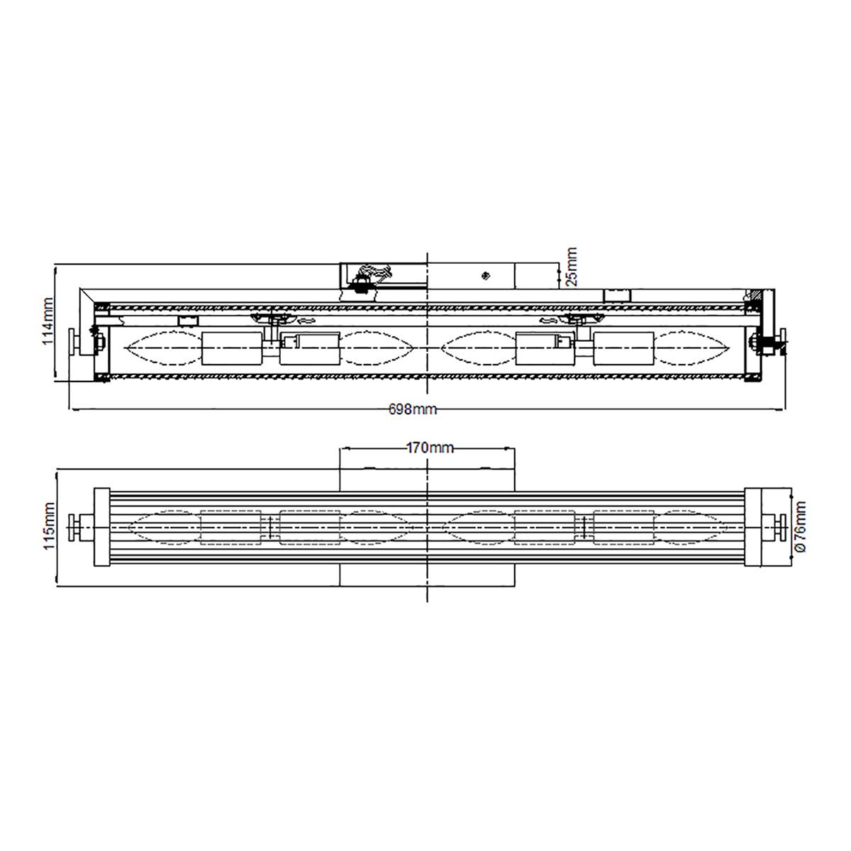 Azores 4 Light Polished Chrome Bathroom Wall Light