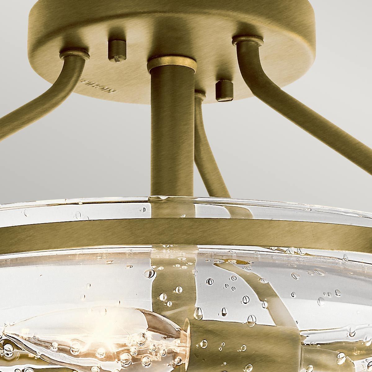 Belle 3 Light Brass Semi-Flush Ceiling Light