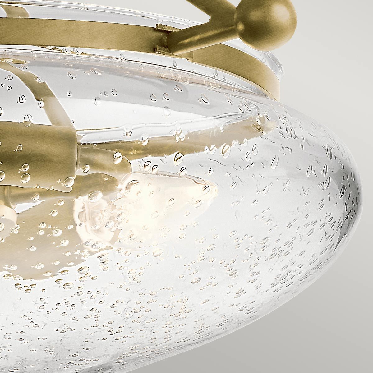 Belle 3 Light Brass Semi-Flush Ceiling Light