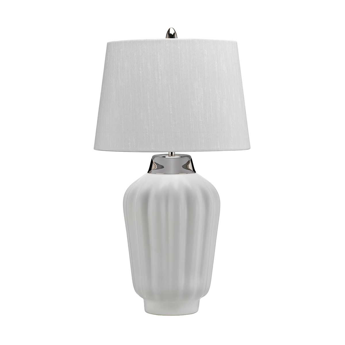 Bexley White & Polished Nickel Table Lamp