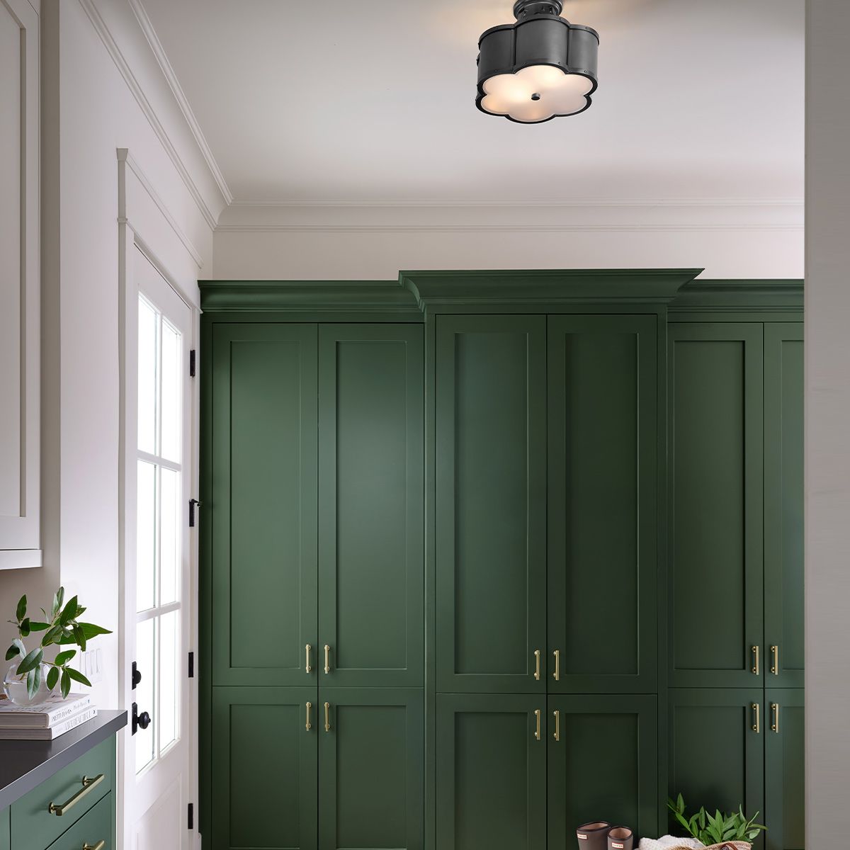 Chance 2 Light Brass Semi-flush Ceiling Light