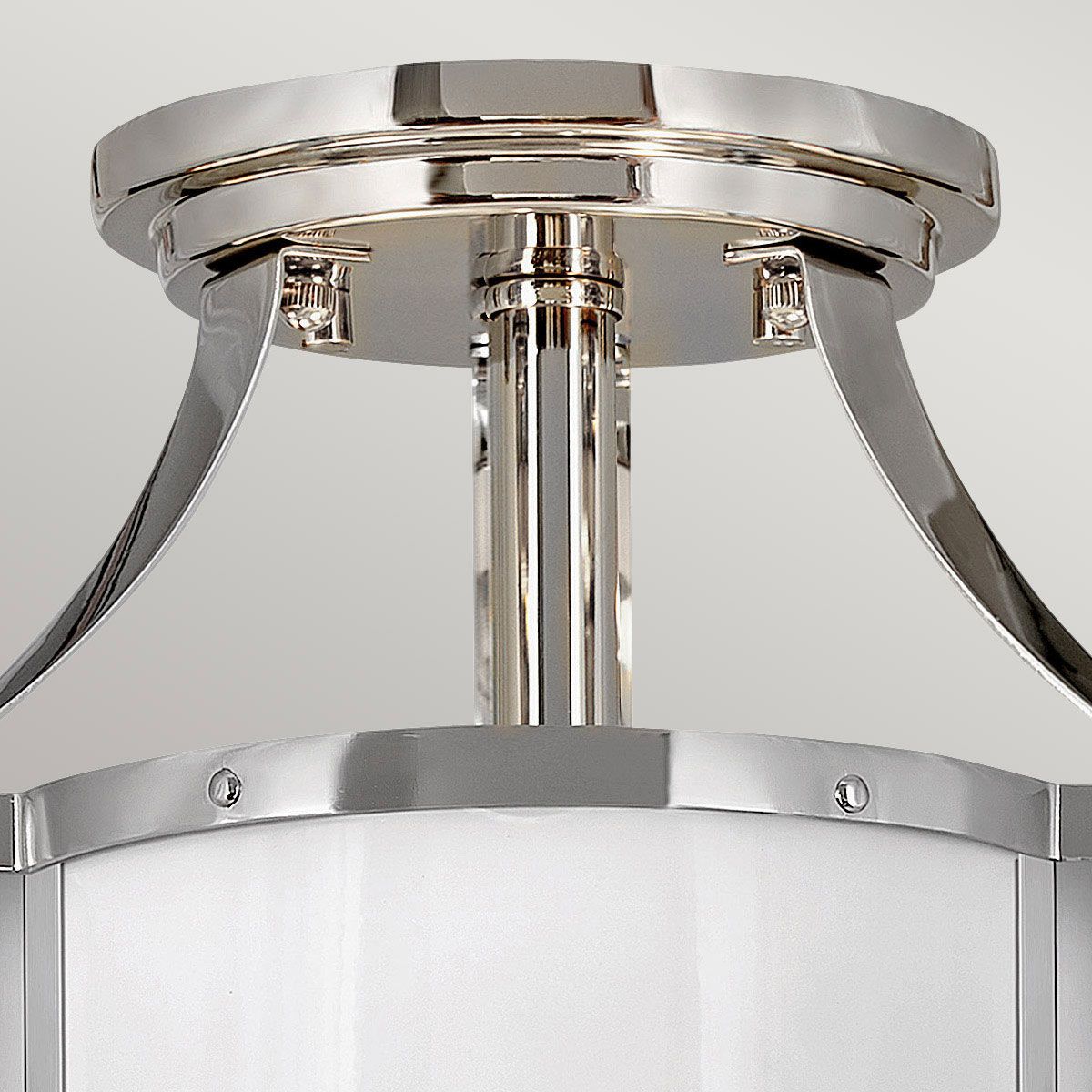 Chance 2 Light Nickel/White Semi-flush Ceiling Light