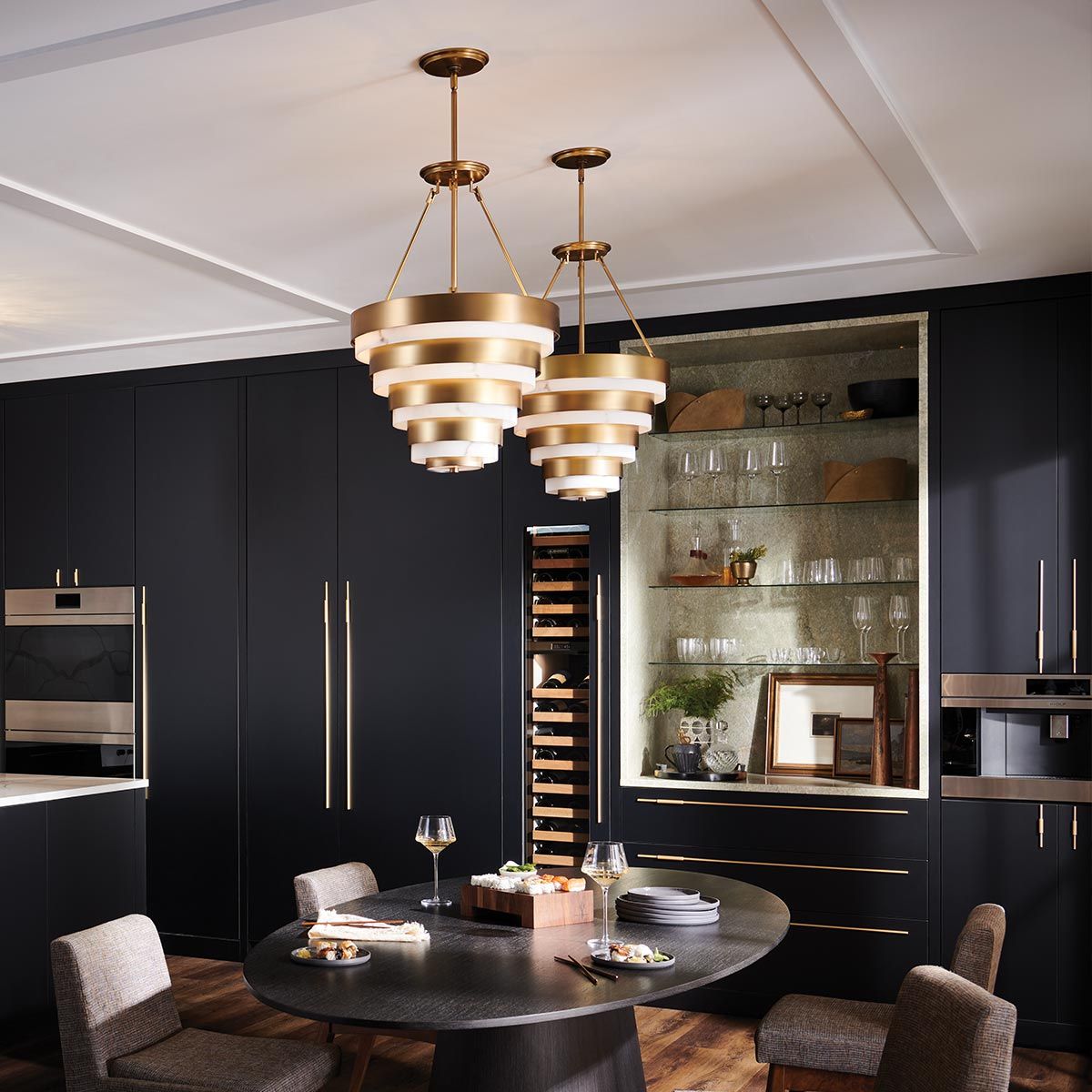 Echelon 4 Light Brass Ceiling Pendant Light