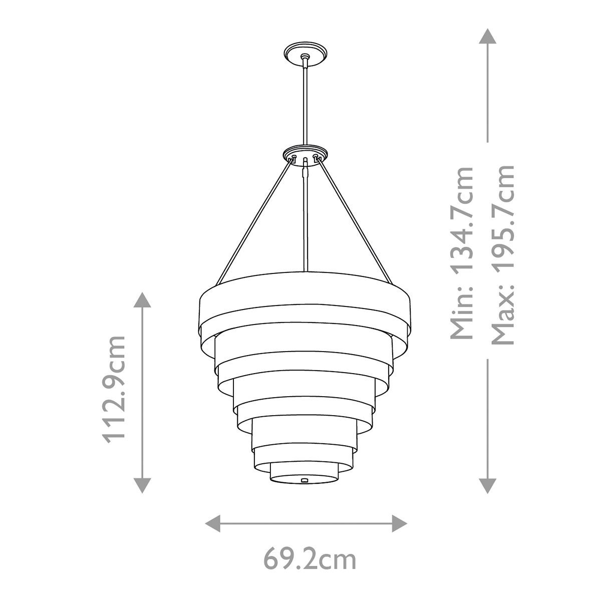 Echelon 8 Light Brass Ceiling Pendant Light