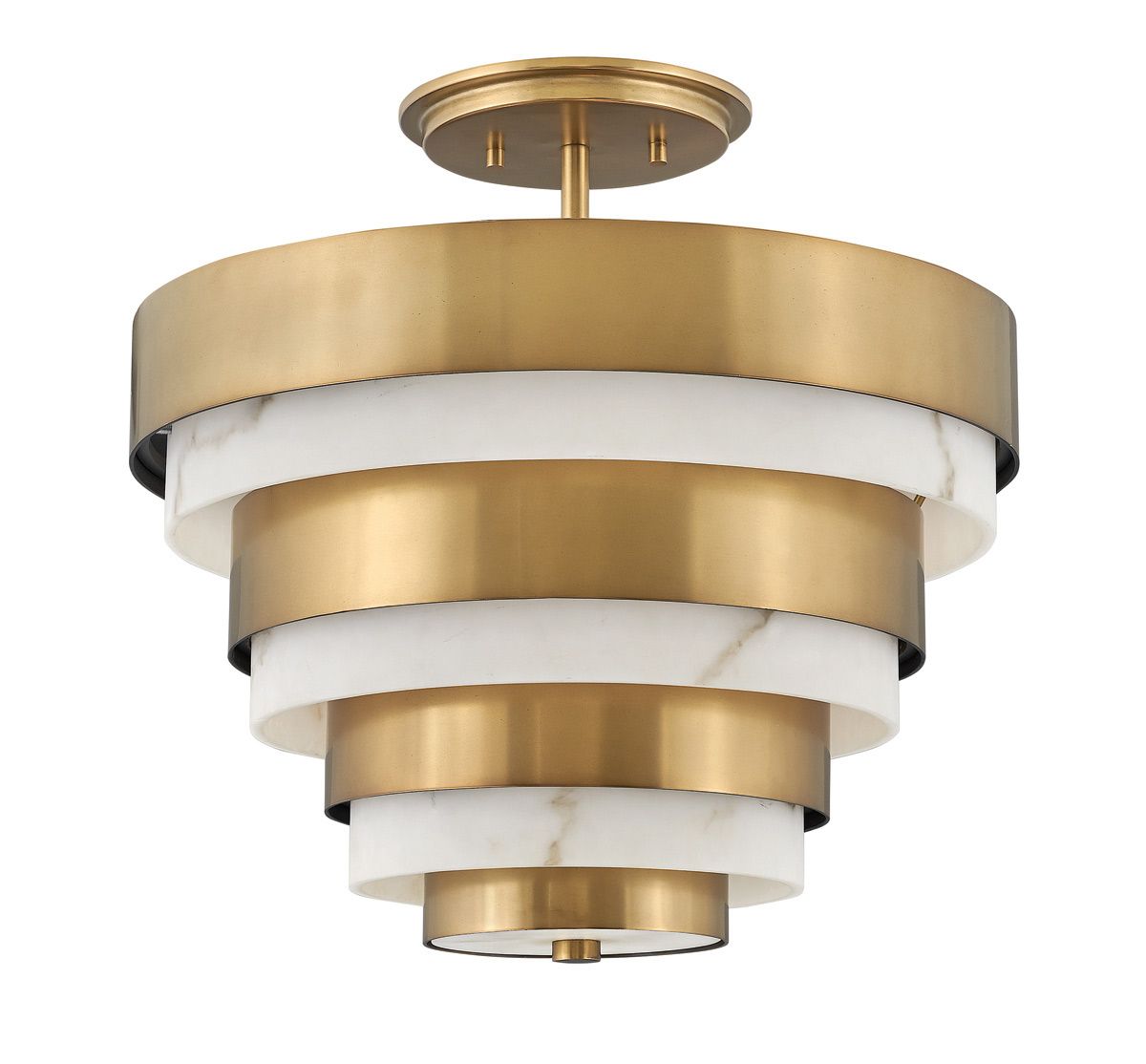 Echelon 3 Light Brass Semi-flush Ceiling Light