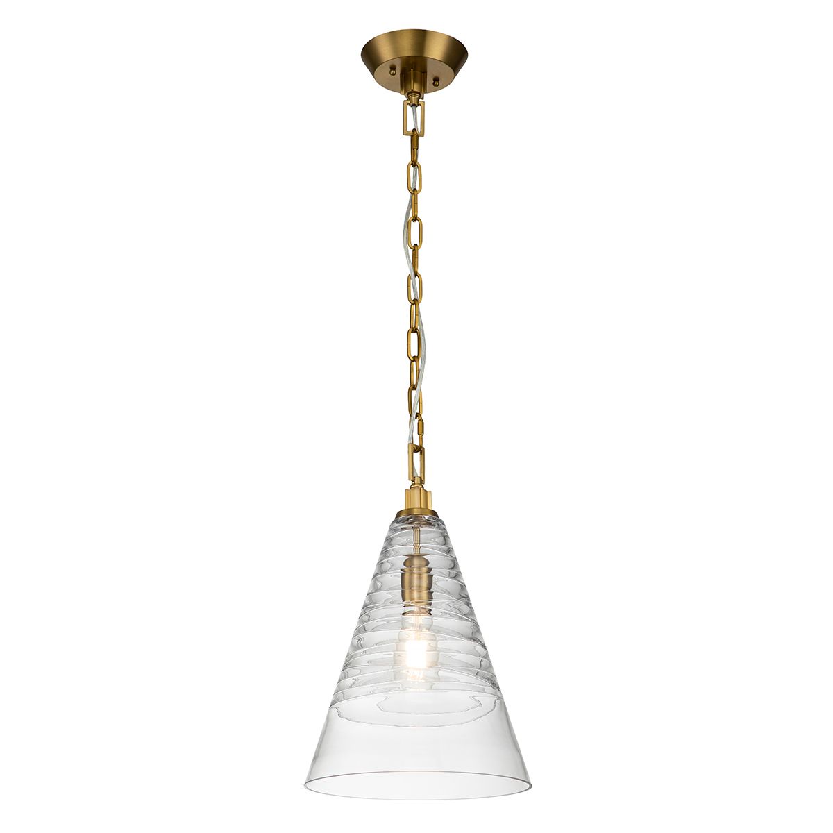 Elmore 1 Light Brass Pendant By Quintiesse Lighting QN-ELMORE-P-BBS