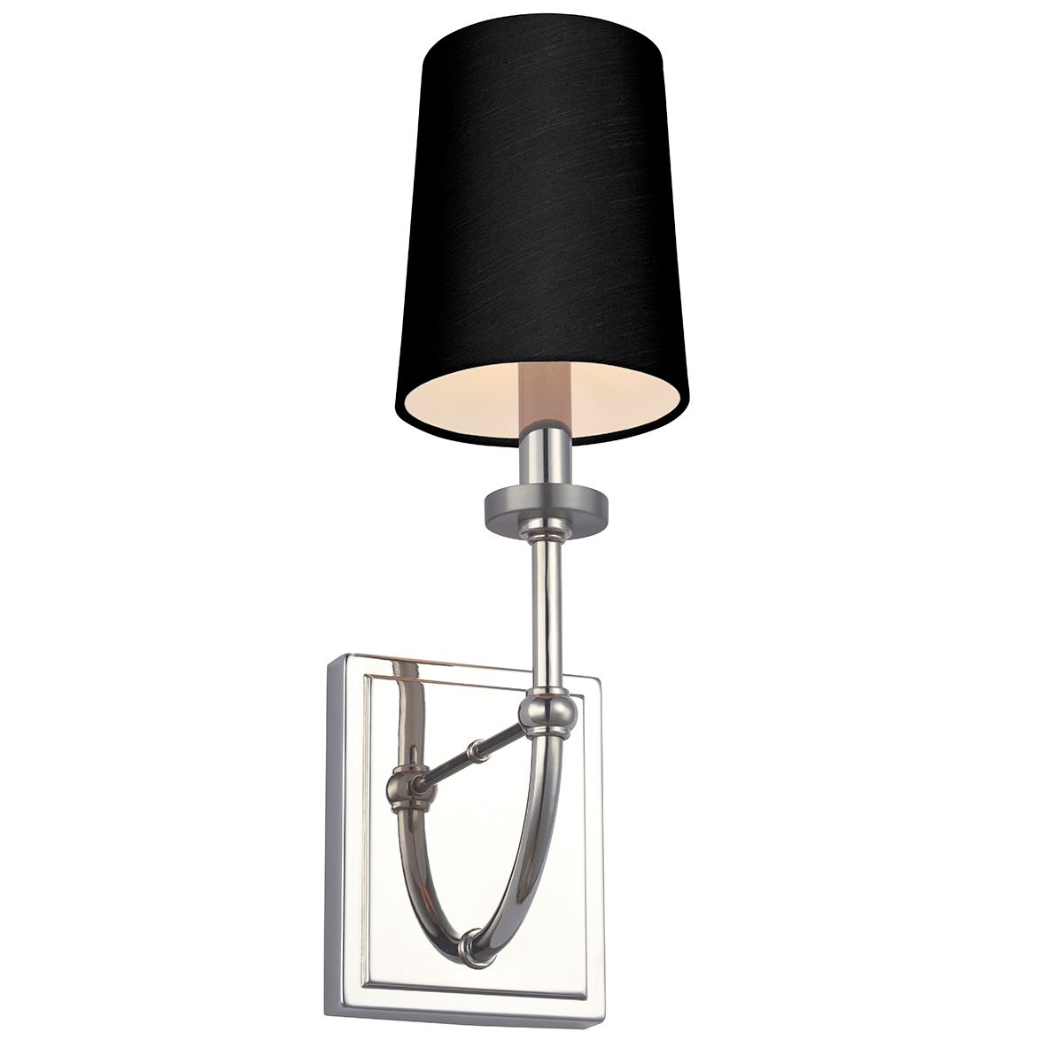 Felixstowe Polished Chrome Bathroom Wall Light With Black Shade QN-FELIXSTOWE1-A by Feiss