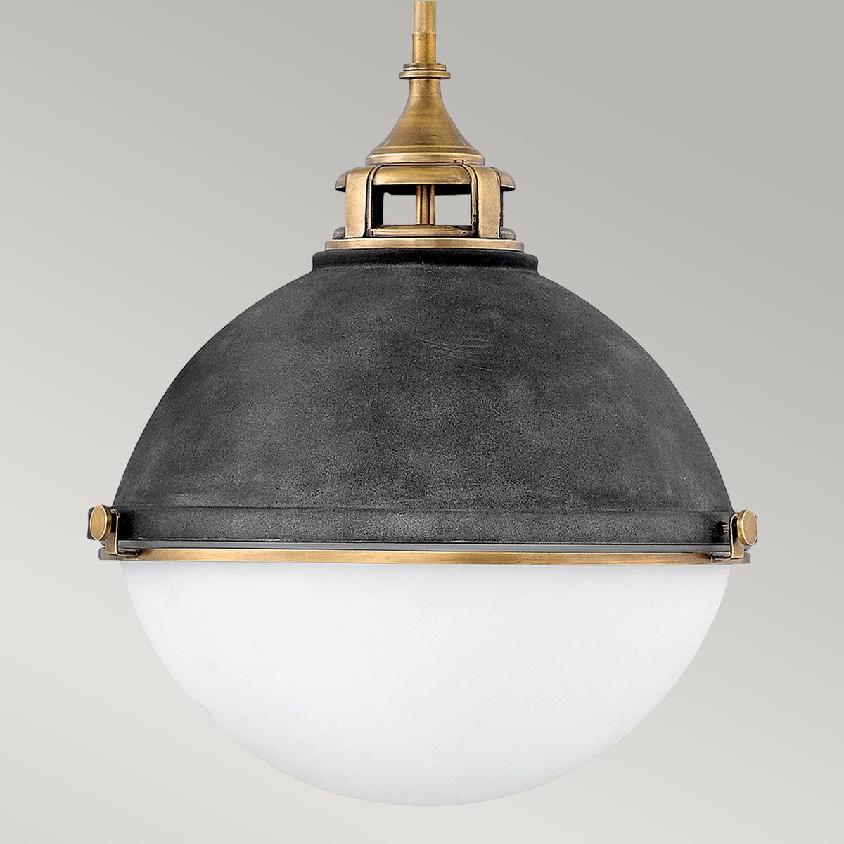 Fletcher 3 Light Zinc and Brass Ceiling Pendant Light