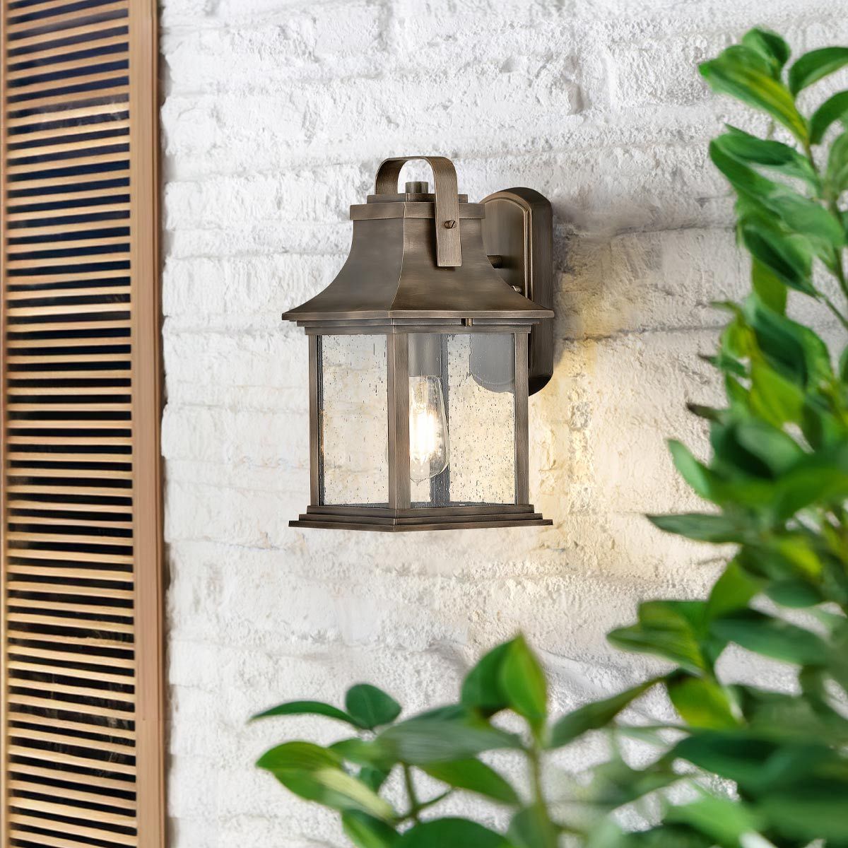 Grant 1 Light Small Bronze Outdoor Wall Lantern