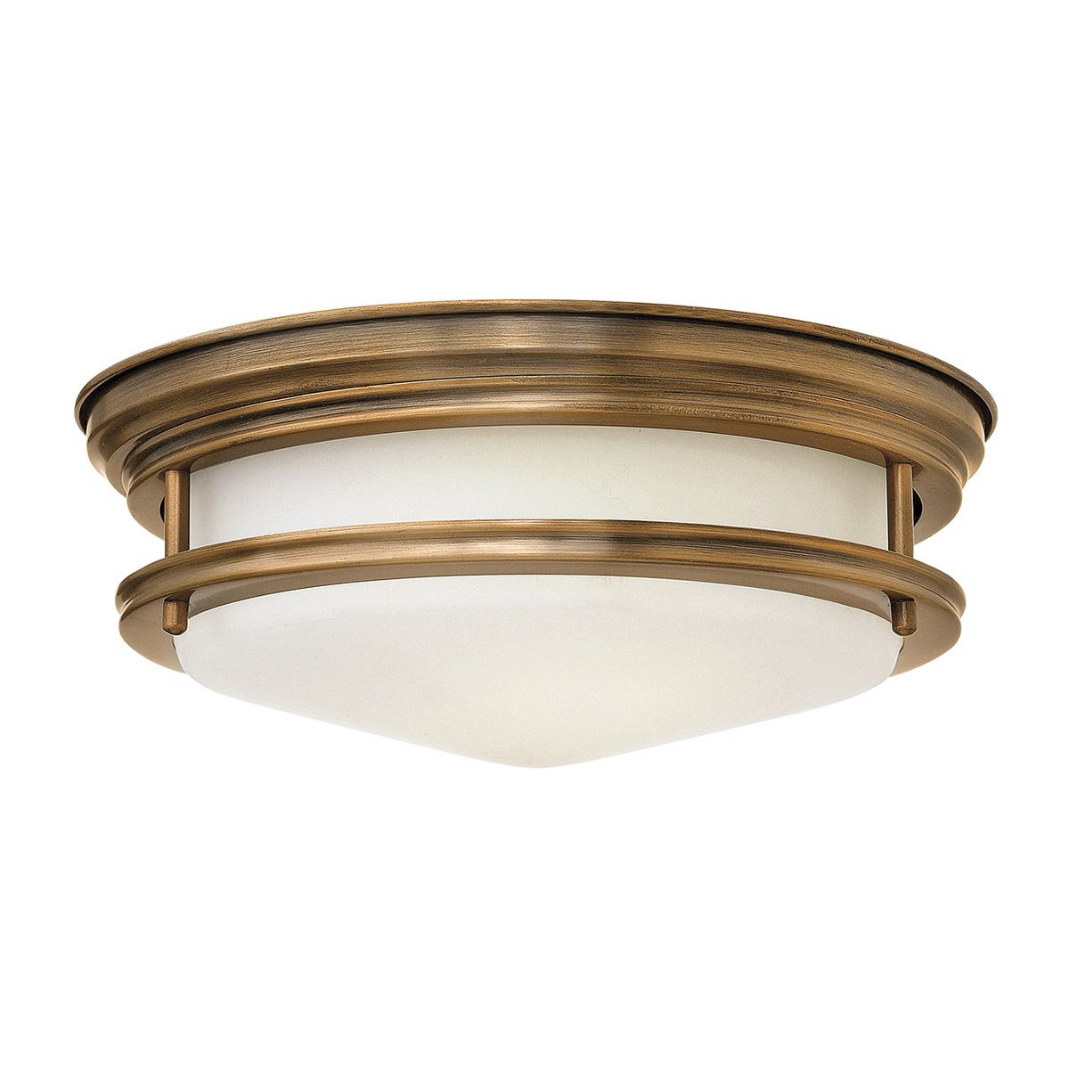 Hadrian 2 Light Bathroom Ceiling Flush Opal Glass Brushed Bronze